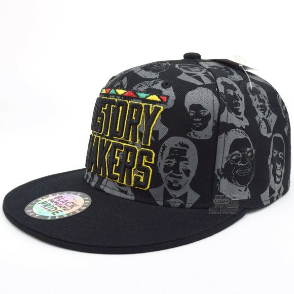 Gray Black History Makers Snapback Hat Cap - Picture 4 of 8